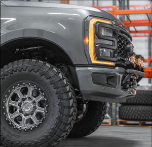 2017 - 2024 Ford Super Duty Light Mount - "The Classic" Trophy Truck Style featuring 5 Round Off-Road Light Tabs